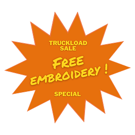 Truckload Sale Free Embroidery burst