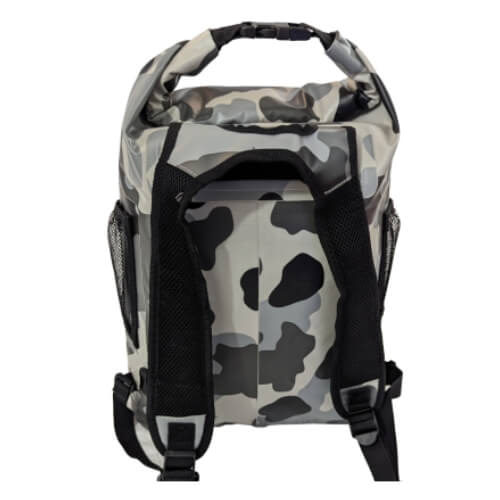 Grey Camo Waterproof Backpack Dry Bag _rear